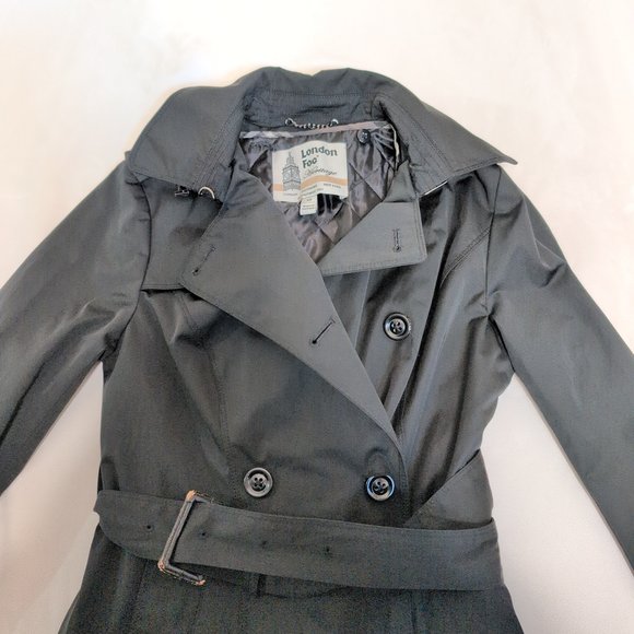 London Fog Women's Black Double-Breasted Trench Coat XS - Picture 5 of 12